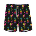 Rainbow Pineapple And Flamingo Print Men's Athletic Shorts