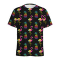 Rainbow Pineapple And Flamingo Print Men's Athletic T-Shirt