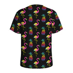 Rainbow Pineapple And Flamingo Print Men's Sports T-Shirt