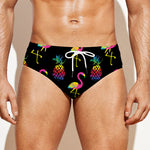 Rainbow Pineapple And Flamingo Print Men's Swim Briefs