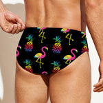 Rainbow Pineapple And Flamingo Print Men's Swim Briefs