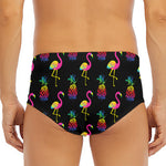 Rainbow Pineapple And Flamingo Print Men's Triangle Swim Briefs