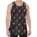 Rainbow Pineapple And Flamingo Print Men's Velvet Tank Top