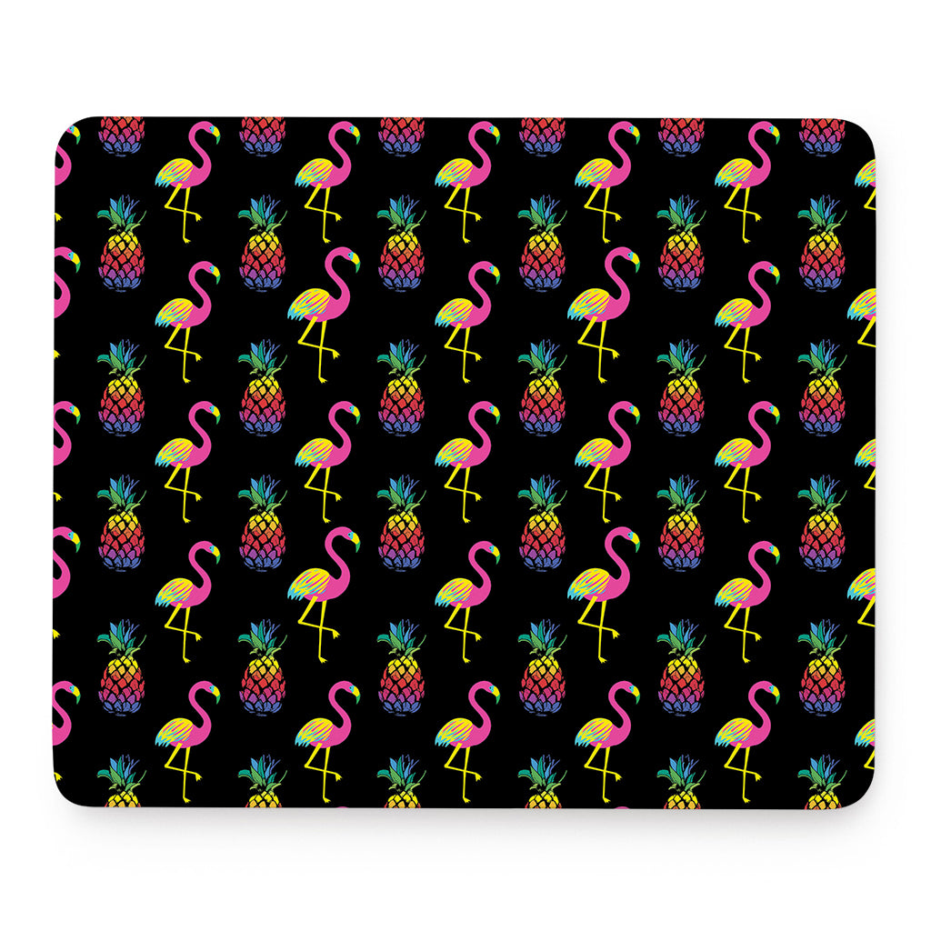 Rainbow Pineapple And Flamingo Print Mouse Pad