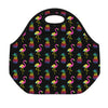 Rainbow Pineapple And Flamingo Print Neoprene Lunch Bag