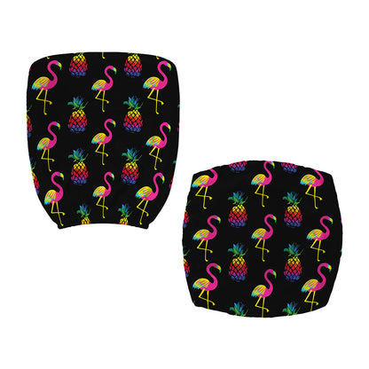 Rainbow Pineapple And Flamingo Print Office Chair Cover