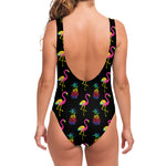 Rainbow Pineapple And Flamingo Print One Piece Swimsuit
