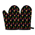 Rainbow Pineapple And Flamingo Print Oven Mitts