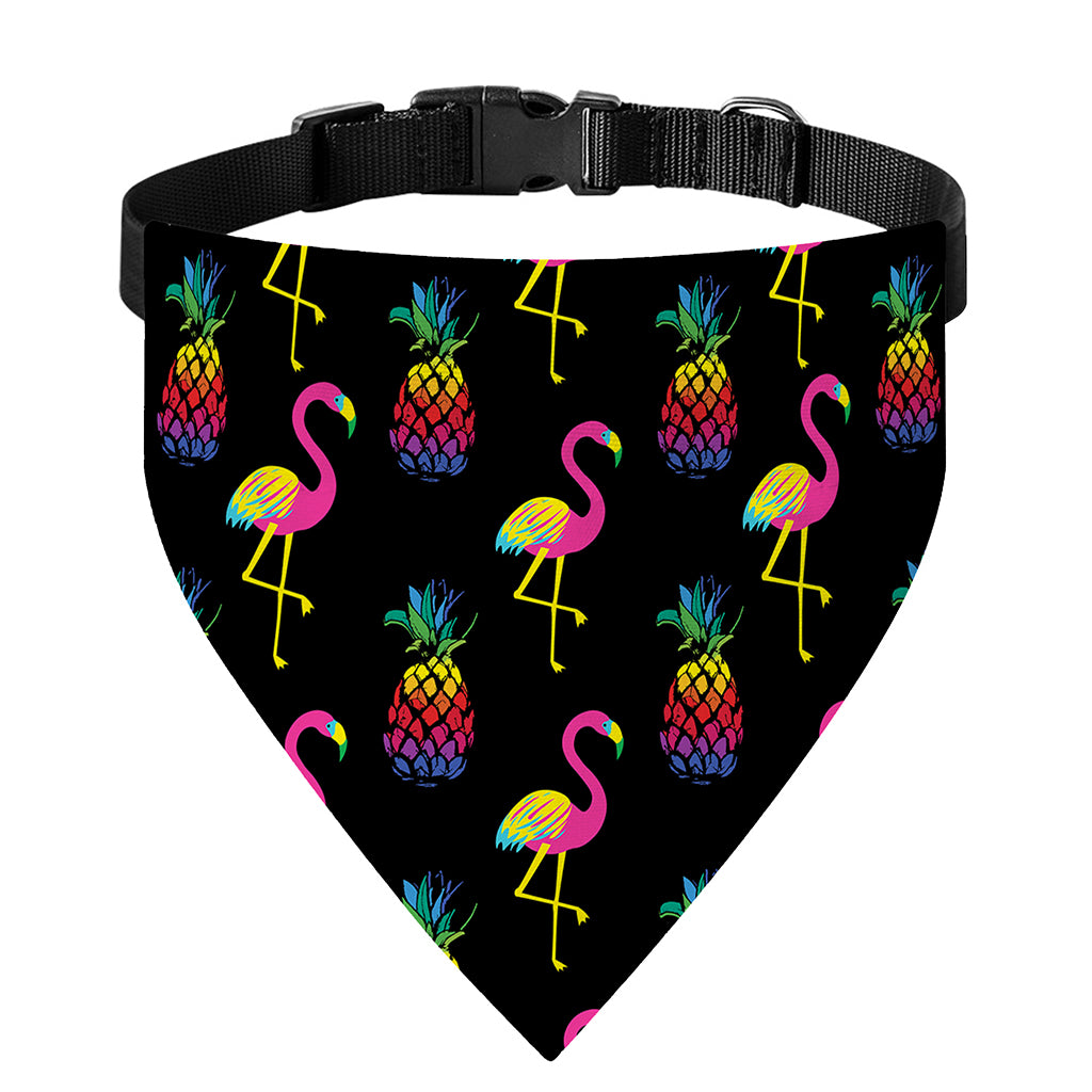 Rainbow Pineapple And Flamingo Print Over The Collar Dog Bandana