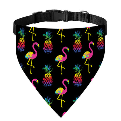 Rainbow Pineapple And Flamingo Print Over The Collar Dog Bandana