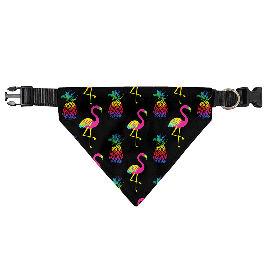 Rainbow Pineapple And Flamingo Print Over The Collar Dog Bandana