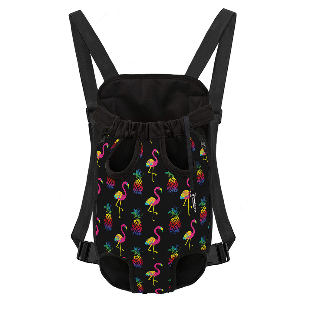 Rainbow Pineapple And Flamingo Print Pet Carrier Backpack