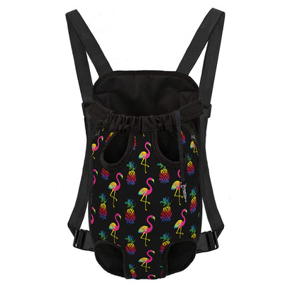 Rainbow Pineapple And Flamingo Print Pet Carrier Backpack
