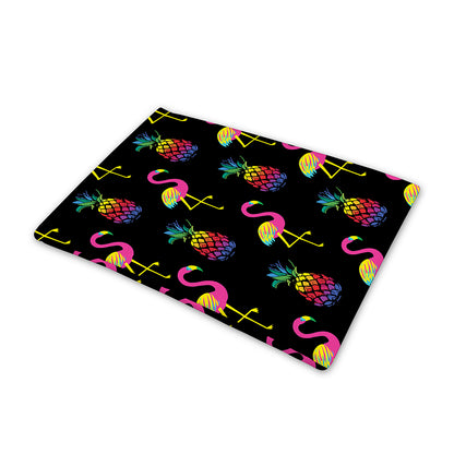 Rainbow Pineapple And Flamingo Print Pet Cooling Mat Cover