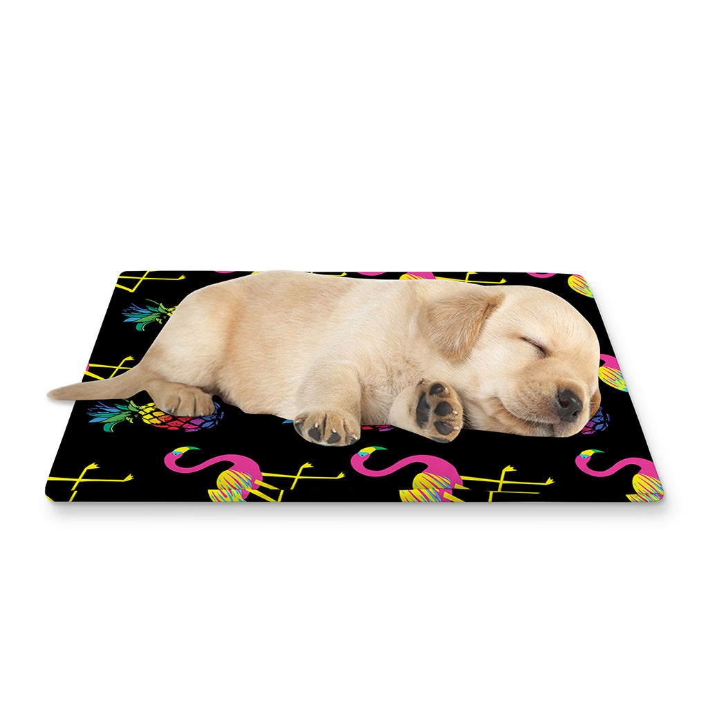 Rainbow Pineapple And Flamingo Print Pet Cooling Mat Cover