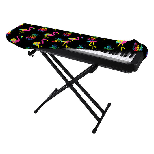 Rainbow Pineapple And Flamingo Print Piano Keyboard Cover