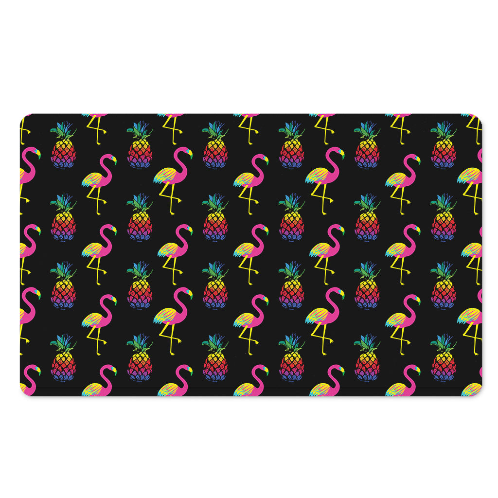 Rainbow Pineapple And Flamingo Print Polyester Doormat