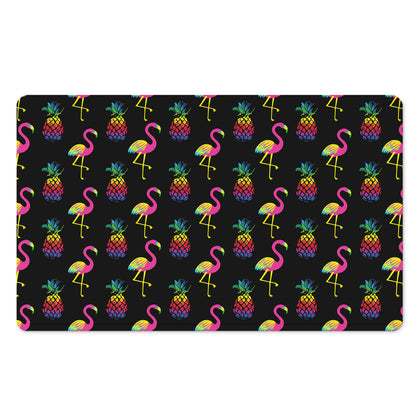 Rainbow Pineapple And Flamingo Print Polyester Doormat