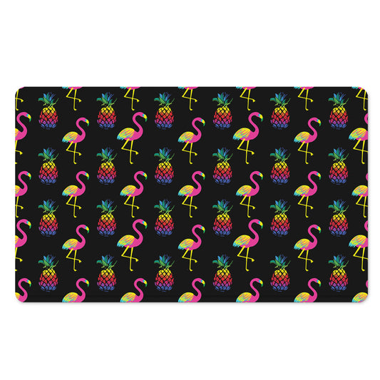 Rainbow Pineapple And Flamingo Print Polyester Doormat