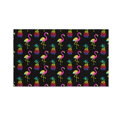 Rainbow Pineapple And Flamingo Print Polyester Flag