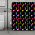 Rainbow Pineapple And Flamingo Print Polyester Shower Curtain