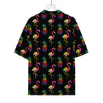 Rainbow Pineapple And Flamingo Print Rayon Hawaiian Shirt