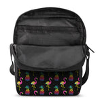 Rainbow Pineapple And Flamingo Print Rectangular Crossbody Bag