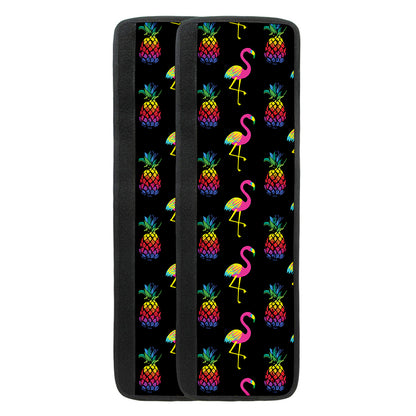 Rainbow Pineapple And Flamingo Print Refrigerator Handle Covers