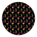 Rainbow Pineapple And Flamingo Print Round Floor Mat