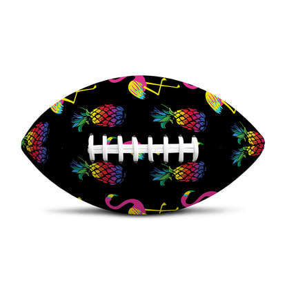Rainbow Pineapple And Flamingo Print Rugby Ball