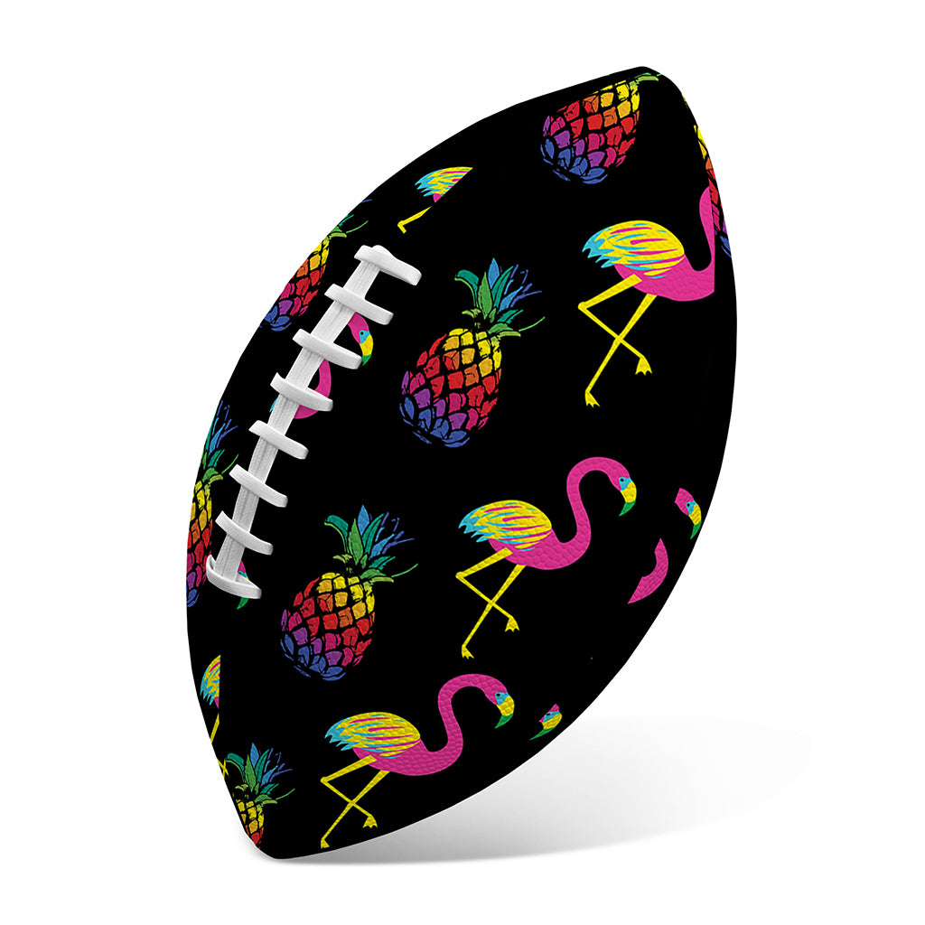 Rainbow Pineapple And Flamingo Print Rugby Ball