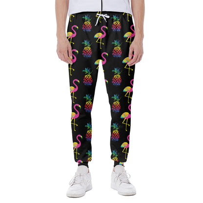Rainbow Pineapple And Flamingo Print Scuba Joggers