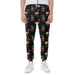 Rainbow Pineapple And Flamingo Print Scuba Joggers