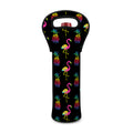 Rainbow Pineapple And Flamingo Print Single Neoprene Wine Tote