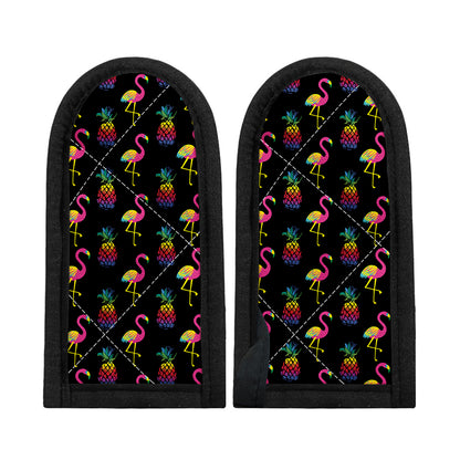 Rainbow Pineapple And Flamingo Print Skillet Handle Cover