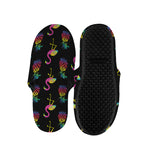 Rainbow Pineapple And Flamingo Print Slippers