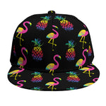 Rainbow Pineapple And Flamingo Print Snapback Cap