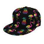 Rainbow Pineapple And Flamingo Print Snapback Cap