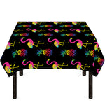Rainbow Pineapple And Flamingo Print Tablecloth