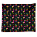 Rainbow Pineapple And Flamingo Print Tapestry