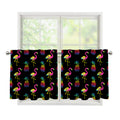 Rainbow Pineapple And Flamingo Print Tier Curtains