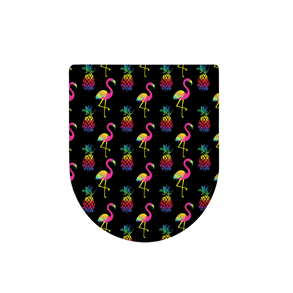 Rainbow Pineapple And Flamingo Print Toilet Lid Cover