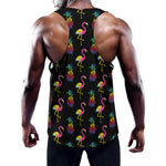 Rainbow Pineapple And Flamingo Print Training Tank Top