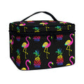 Rainbow Pineapple And Flamingo Print Travel Makeup Bag