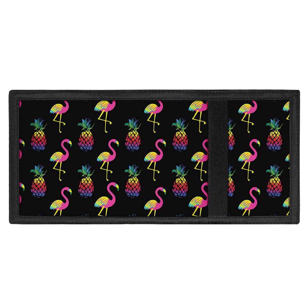 Rainbow Pineapple And Flamingo Print Trifold Wallet