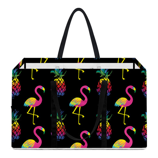 Rainbow Pineapple And Flamingo Print Utility Tote Bag