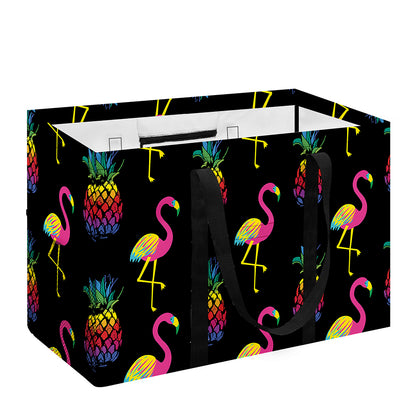 Rainbow Pineapple And Flamingo Print Utility Tote Bag