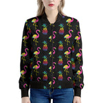 Rainbow Pineapple And Flamingo Print Women's Bomber Jacket
