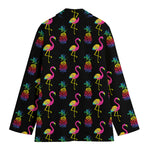 Rainbow Pineapple And Flamingo Print Women's Cotton Blazer