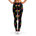 Rainbow Pineapple And Flamingo Print Women's Leggings